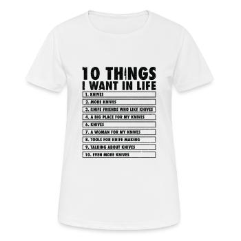 Knifemaking Knife Making Bladesmith Smithing Knife - Women's Breathable T-Shirt - white - Front - AI Model Female 172 dark (172cm)