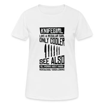 Knifemaking Knife Making Bladesmith Smithing Knife - Women's Breathable T-Shirt - white - Front - AI Model Female 172 dark (172cm)
