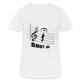 Fermata Compositeur de musique Écrivant un symbole musical - T-shirt respirant Femme - blanc - Devant - AI Model Female 172 dark (172cm)