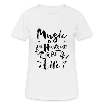 Musik Herzklopfen Musikliebhaber Leben Lieder - Frauen T-Shirt atmungsaktiv - Weiß - Vorne - AI Model Female 172 dark (172cm)
