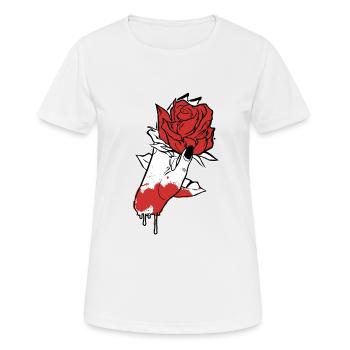 Esthétique Dark Pattern Main Saignement Tenant Rose - T-shirt respirant Femme - blanc - Devant - AI Model Female 172 dark (172cm)
