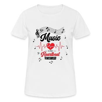 Musik Herzklopfen Musikliebhaber Leben Lieder - Frauen T-Shirt atmungsaktiv - Weiß - Vorne - AI Model Female 172 dark (172cm)