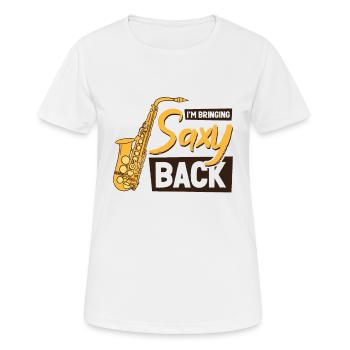 Musik Saxophon Klassische Musik Saxophonist - Frauen T-Shirt atmungsaktiv - Weiß - Vorne - AI Model Female 172 dark (172cm)