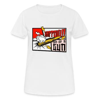 Kappow Bullets Gun Explosion Big bang Aesthetic - Women's Breathable T-Shirt - white - Front - AI Model Female 172 dark (172cm)