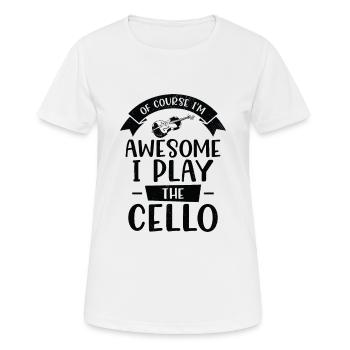 Musik Cello Instrument Klassische Musik Cellist - Frauen T-Shirt atmungsaktiv - Weiß - Vorne - AI Model Female 172 dark (172cm)