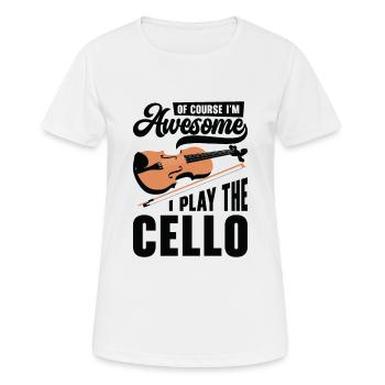 Musik Cello Instrument Klassische Musik Cellist - Frauen T-Shirt atmungsaktiv - Weiß - Vorne - AI Model Female 172 dark (172cm)