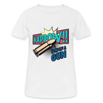 Kappow Bullets Gun Explosion Big bang Aesthetic - Women's Breathable T-Shirt - white - Front - AI Model Female 172 dark (172cm)