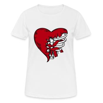 Ribcage Heart Ribbon Gothic Bones Squelette Mort - T-shirt respirant Femme - blanc - Devant - AI Model Female 172 dark (172cm)