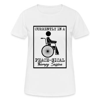 Physiothérapie Actuellement Paix Physiothérapie - T-shirt respirant Femme - blanc - Devant - AI Model Female 172 dark (172cm)