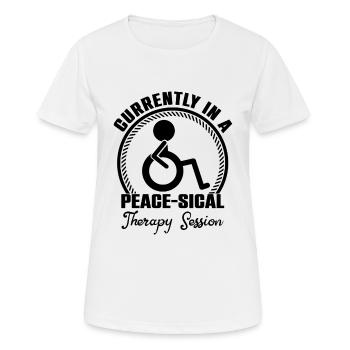 Physiothérapie Actuellement Paix Physiothérapie - T-shirt respirant Femme - blanc - Devant - AI Model Female 172 dark (172cm)