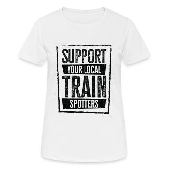 Train Trainspotter Locomotive Hobby Trainspotting - Women's Breathable T-Shirt - white - Front - AI Model Female 172 dark (172cm)