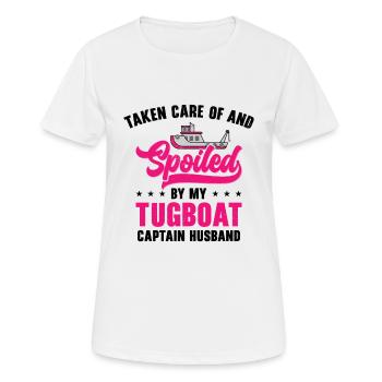 Remorqueur gâté Remorqueur Capitaine Mari Voile - T-shirt respirant Femme - blanc - Devant - AI Model Female 172 dark (172cm)