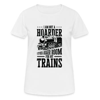 Train Model Railroad Builder Locomotive Train Fan - Women's Breathable T-Shirt - white - Front - AI Model Female 172 dark (172cm)