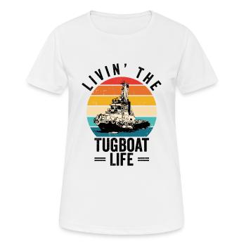 Remorqueur à voile Remorqueur Bateau de sauvetage Navire - T-shirt respirant Femme - blanc - Devant - AI Model Female 172 dark (172cm)