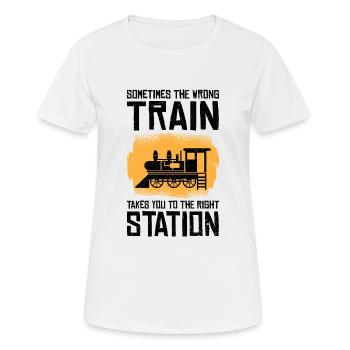 Zugverkehr Zugliebhaber Bahnhof - Frauen T-Shirt atmungsaktiv - Weiß - Vorne - AI Model Female 172 dark (172cm)