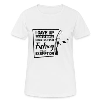 Angeln war eine Befreiung Lustiges Angelhobby im - Frauen T-Shirt atmungsaktiv - Weiß - Vorne - AI Model Female 172 dark (172cm)