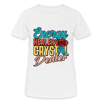 Médecine énergétique Guérison Cristaux d’énergie positive - T-shirt respirant Femme - blanc - Devant - AI Model Female 172 dark (172cm)