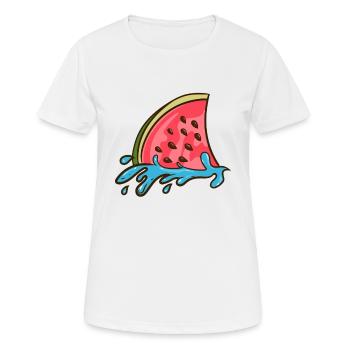 Shark Fin As Watermelon - Women's Breathable T-Shirt - white - Front - AI Model Female 172 dark (172cm)