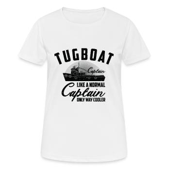 Remorqueur Embarcation Cool Tugboat Capitaine Voile - T-shirt respirant Femme - blanc - Devant - AI Model Female 172 dark (172cm)