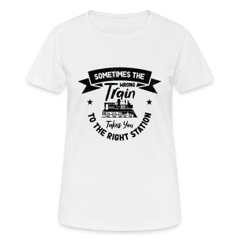 Zugverkehr Zugliebhaber Bahnhof - Frauen T-Shirt atmungsaktiv - Weiß - Vorne - AI Model Female 172 dark (172cm)