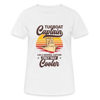 Remorqueur Bateau Cool Tug Capitaine - T-shirt respirant Femme - blanc - Devant - AI Model Female 172 dark (172cm)