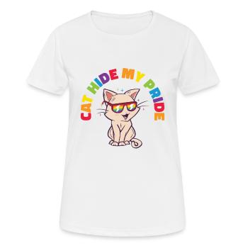 Cat Hide My Pride Chats LGBT et - T-shirt respirant Femme - blanc - Devant - AI Model Female 172 dark (172cm)