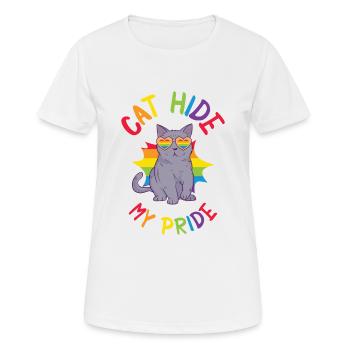 Cat Hide My Pride Chats LGBT et - T-shirt respirant Femme - blanc - Devant - AI Model Female 172 dark (172cm)