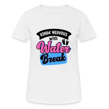 Schwangerschaft Lustige Ankündigung Enthüllung - Frauen T-Shirt atmungsaktiv - Weiß - Vorne - AI Model Female 172 dark (172cm)