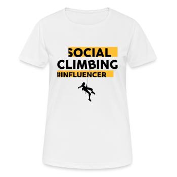 Social Media Influencer Social Climbing Meme - Frauen T-Shirt atmungsaktiv - Weiß - Vorne - AI Model Female 172 dark (172cm)