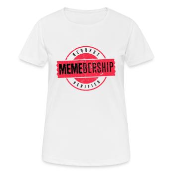 Social Media Meme Membership Request - Women's Breathable T-Shirt - white - Front - AI Model Female 172 dark (172cm)
