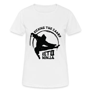 Keto Ninja Diet Nourriture cétogène Ninja Amateurs - T-shirt respirant Femme - blanc - Devant - AI Model Female 172 dark (172cm)