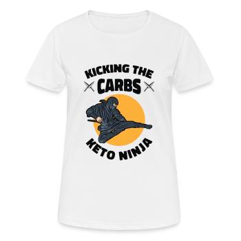 Keto Ninja Diet Nourriture cétogène Ninja Amateurs - T-shirt respirant Femme - blanc - Devant - AI Model Female 172 dark (172cm)