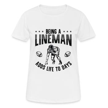 Football Lineman Life Player Sports - Women's Breathable T-Shirt - white - Front - AI Model Female 172 dark (172cm)