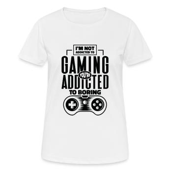 Gaming Addiction Gamer Playing Videogame - Women's Breathable T-Shirt - white - Front - AI Model Female 172 dark (172cm)