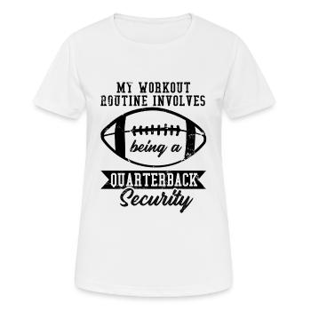 Fußball Quarterbacks Sicherheit Workout Routine - Frauen T-Shirt atmungsaktiv - Weiß - Vorne - AI Model Female 172 dark (172cm)