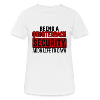 Football Quarterbacks Sicherheit Leben Spieler - Frauen T-Shirt atmungsaktiv - Weiß - Vorne - AI Model Female 172 dark (172cm)
