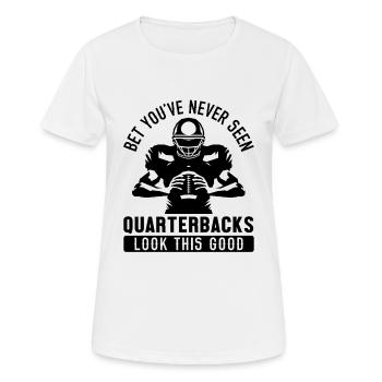 Football Quarterbacks Sicherheit Lustig - Frauen T-Shirt atmungsaktiv - Weiß - Vorne - AI Model Female 172 dark (172cm)