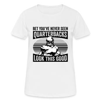 Football Quarterbacks Sicherheit Lustig - Frauen T-Shirt atmungsaktiv - Weiß - Vorne - AI Model Female 172 dark (172cm)