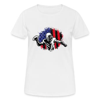 Football américain Drapeau Sports patriotiques - T-shirt respirant Femme - blanc - Devant - AI Model Female 172 dark (172cm)