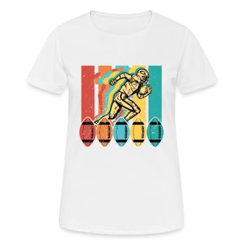 Sport de football américain vintage rétro - T-shirt respirant Femme - blanc - Devant - AI Model Female 172 dark (172cm)