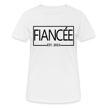 Fiancée Est. 2023 Fiançailles Douche Nuptiale Mariage - T-shirt respirant Femme - blanc - Devant - AI Model Female 172 dark (172cm)