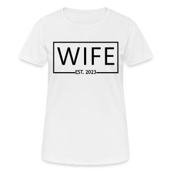 Wife Est. 2023 Engagement Bridal Shower Wedding - Women's Breathable T-Shirt - white - Front - AI Model Female 172 dark (172cm)