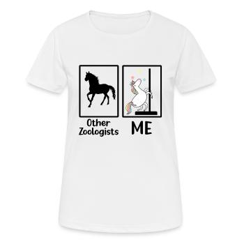 Zoologe Mythisches Einhorn Zootiere Zoologie - Frauen T-Shirt atmungsaktiv - Weiß - Vorne - AI Model Female 172 dark (172cm)