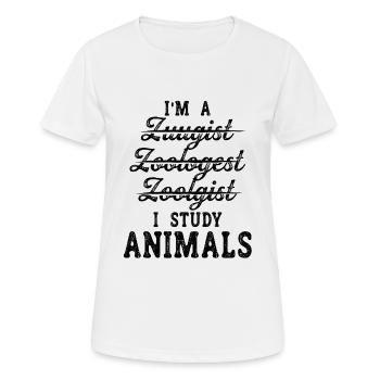 Zoologe Studieren von Zootieren Zootierhaltung - Frauen T-Shirt atmungsaktiv - Weiß - Vorne - AI Model Female 172 dark (172cm)