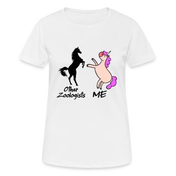 Zoologe Mythisches Einhorn Zootiere Zoologie - Frauen T-Shirt atmungsaktiv - Weiß - Vorne - AI Model Female 172 dark (172cm)