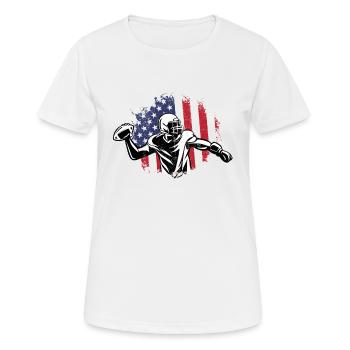 Football américain Drapeau Sports patriotiques - T-shirt respirant Femme - blanc - Devant - AI Model Female 172 dark (172cm)