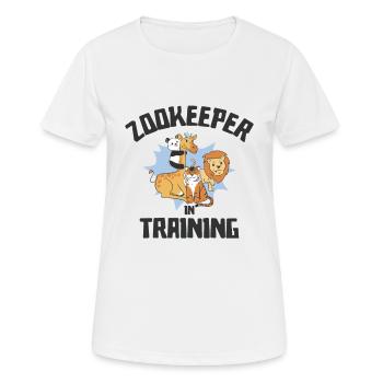 Zoowärterausbildung Zootier Wildtiere Tierpflege - Frauen T-Shirt atmungsaktiv - Weiß - Vorne - AI Model Female 172 dark (172cm)