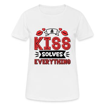 Problem Kissing Solution Relationship Partners - Women's Breathable T-Shirt - white - Front - AI Model Female 172 dark (172cm)