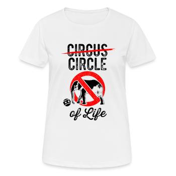Anti-protestation contre le piégeage des animaux Cycle de la - T-shirt respirant Femme - blanc - Devant - AI Model Female 172 dark (172cm)