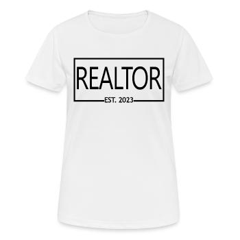 Realtor Est. 2023 Fier Realtor Cadeau Hommes & Femmes - T-shirt respirant Femme - blanc - Devant - AI Model Female 172 dark (172cm)